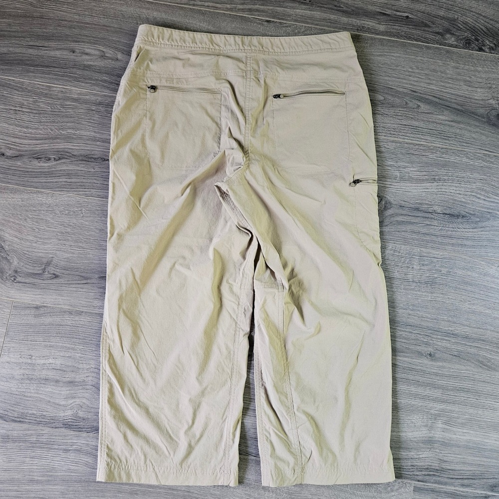 LL Bean Womens Comfort Trail Crop Pant 12 Regular Tan Water Wicking Hiking UPF - Picture 3 of 8